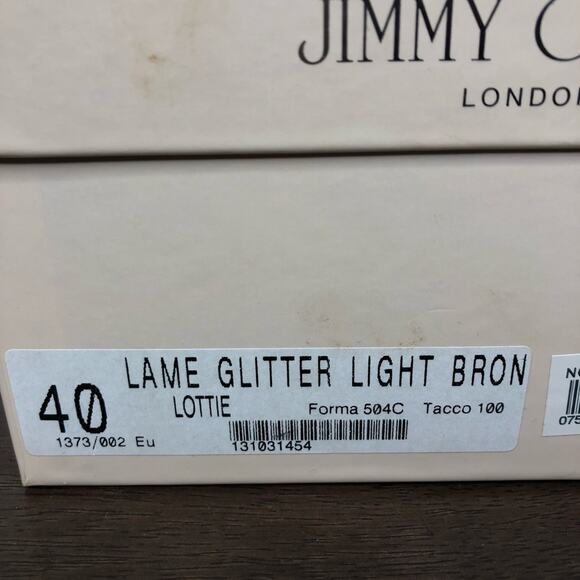 Jimmy Choo Lottie Lag Light Bronze Strappy Glitter Heels Women's Size EU40/US 10 - Picture 14 of 15